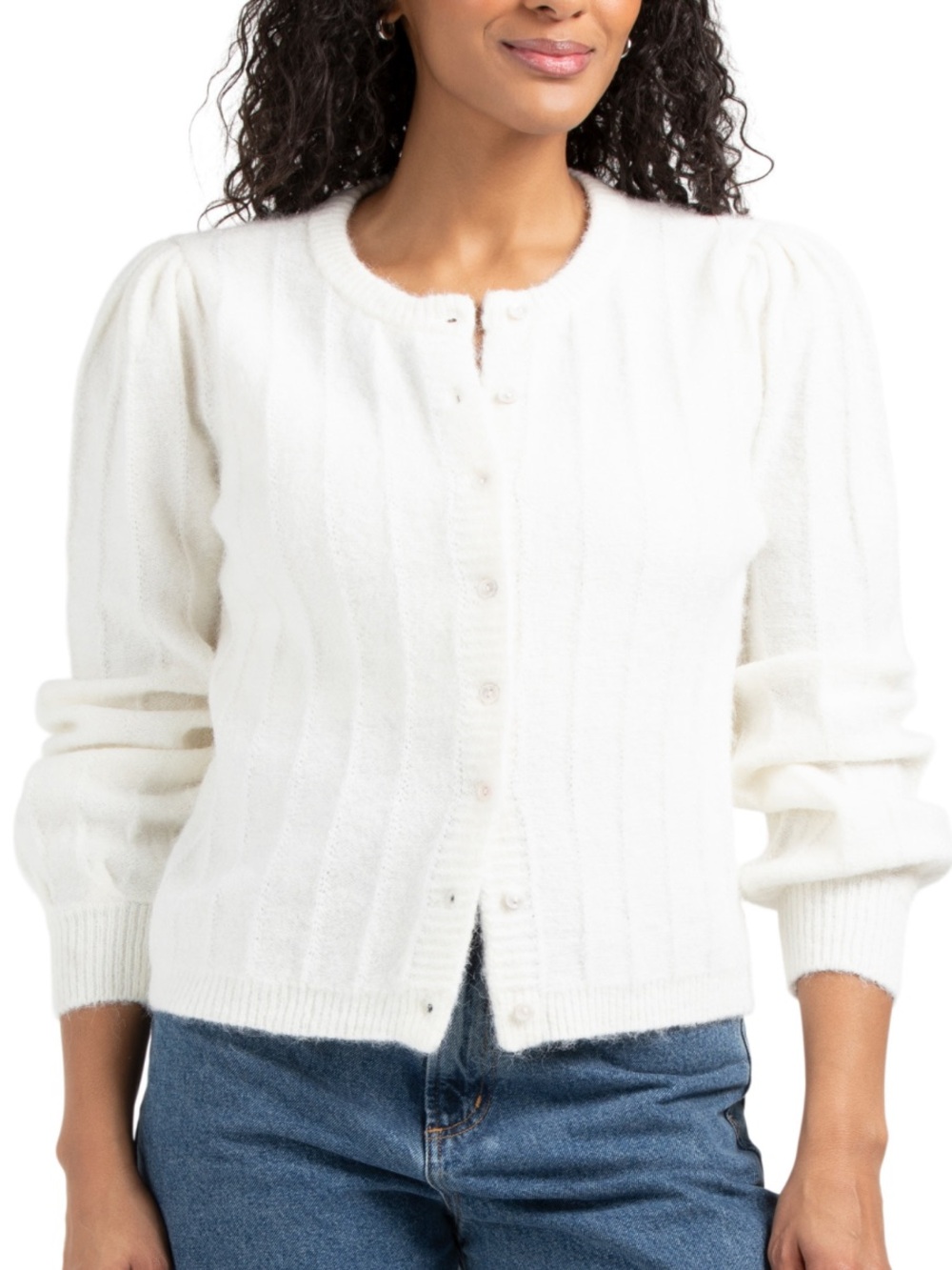 NWT Joie White Wool Blend Button Front Cardigan (Sezane Amance ) Size L Large - Picture 2 of 4